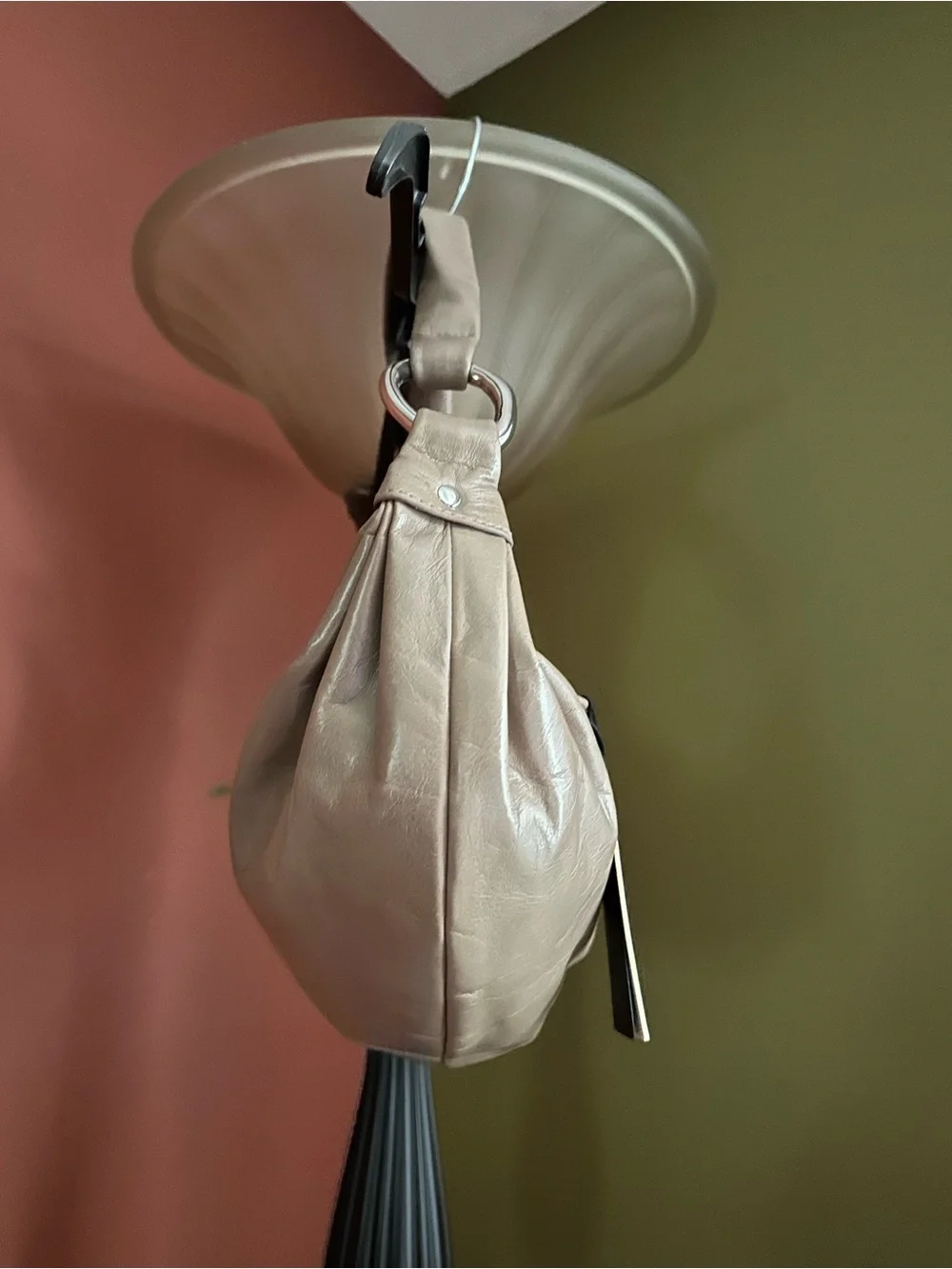 Banana Republic Taupe Hobo Leather Shoulder Bag